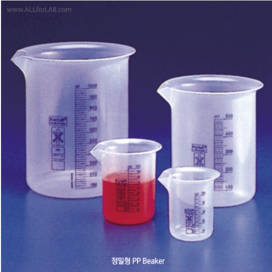 Kartell® PP Precision Blue-graduated Beakers. with Spout / 정밀 청색눈금