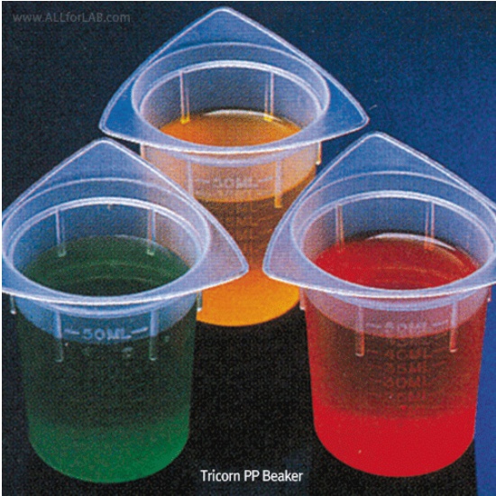 Tricorn™ Beakers, Tricorn PP, Economy-type경제형 PP 비커, 일회용정도의 저렴성, Autoclavable, －10℃~+125/140℃내열