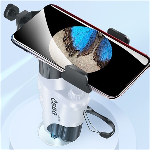 휴대용 전자 현미경(100배율) 휴대폰 거치대 포함